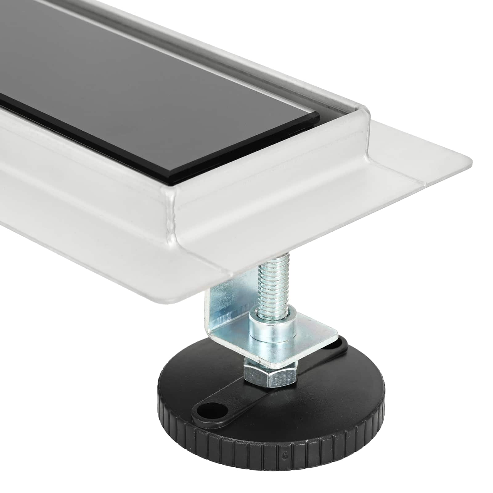 Suihkuviemäri Lasikannella Musta 70 Cm Ruostumaton Teräs 304