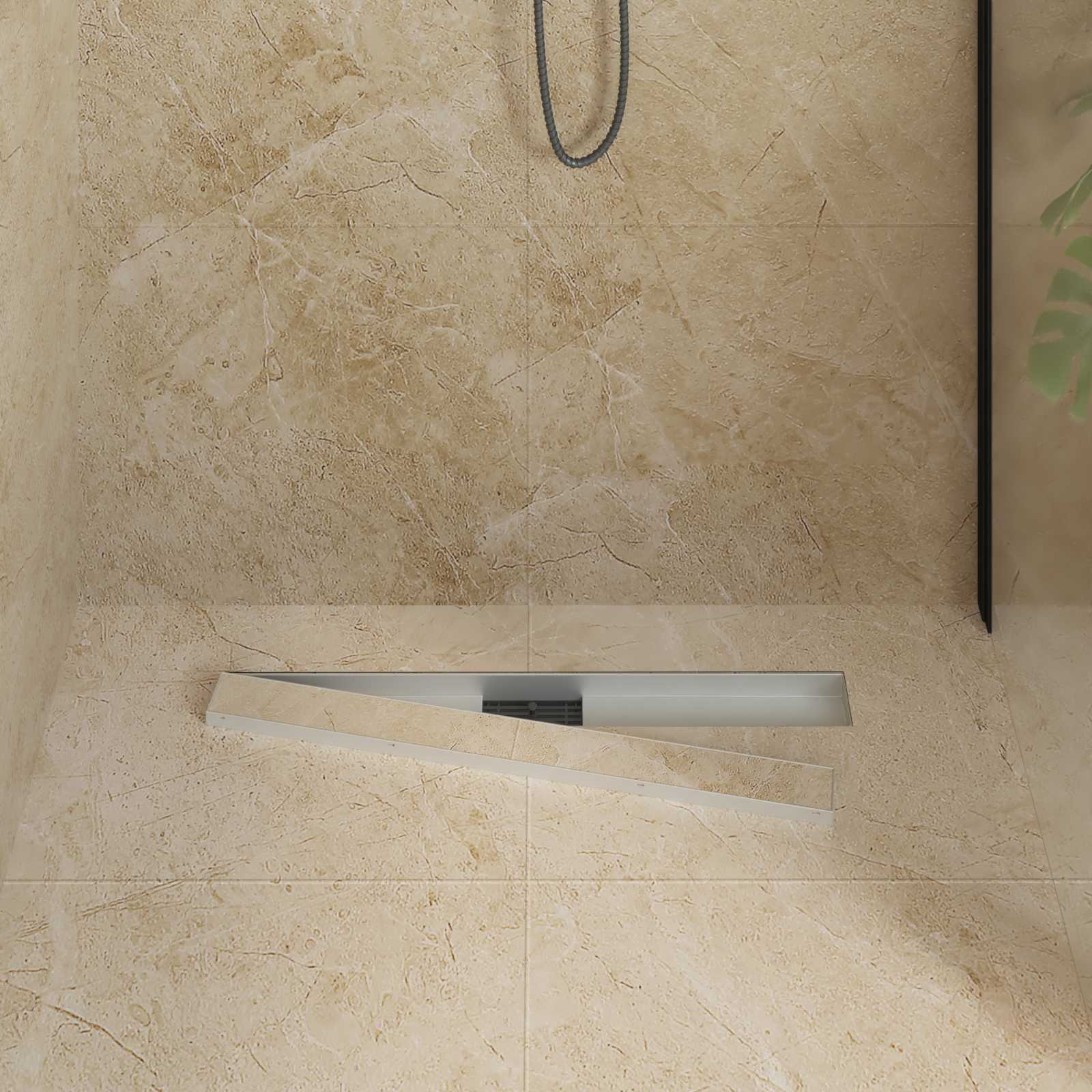 2 In 1 Suihkuviemär Hopea 70 Cm Ruostumaton Teräs 304