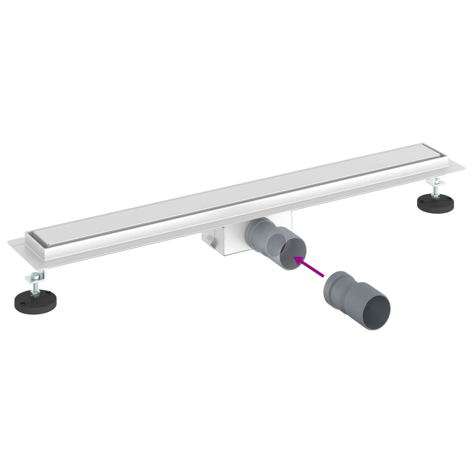 2 In 1 Suihkuviemär Hopea 70 Cm Ruostumaton Teräs 304