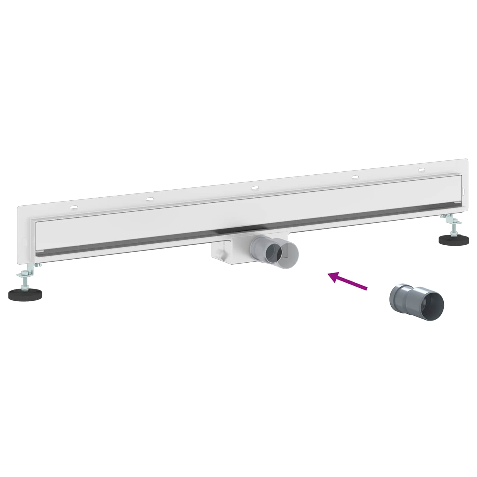 Seinään Asennettu Suihkuviemäri Hopea 90 Cm