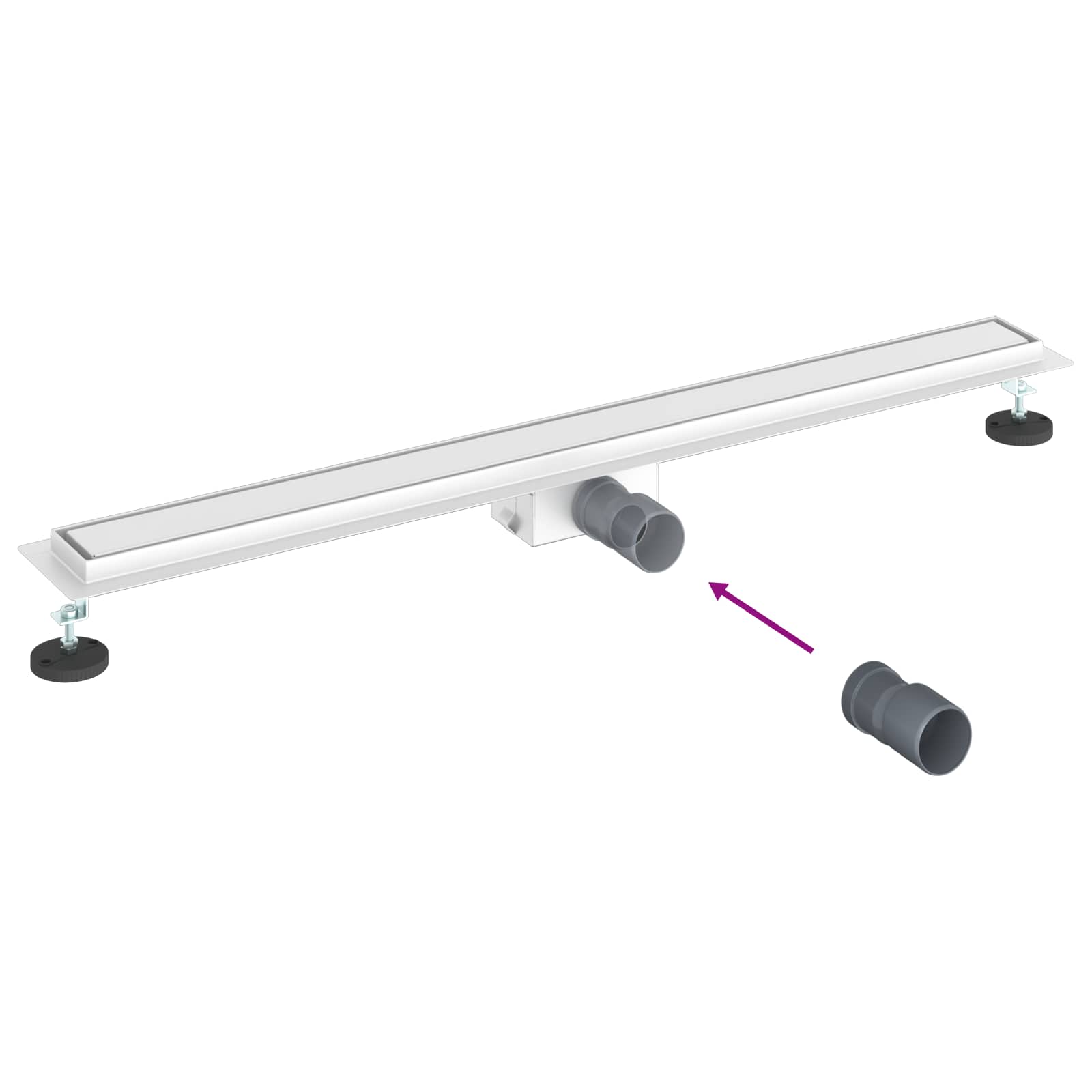 2 In 1 Suihkuviemär Hopea 100 Cm Ruostumaton Teräs 304