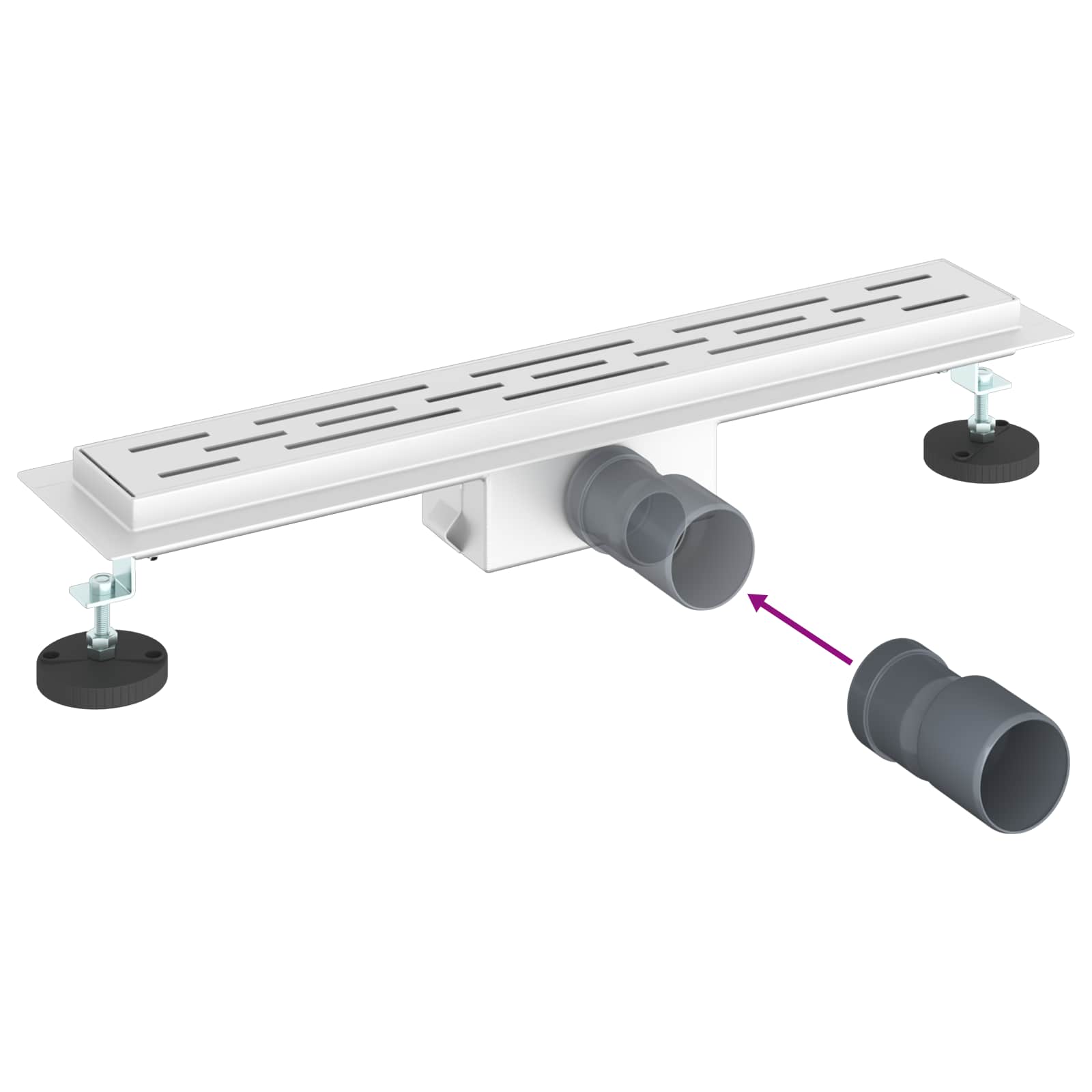 Suihkuviemäri Rivisuunnittelulla Hopea 60 Cm