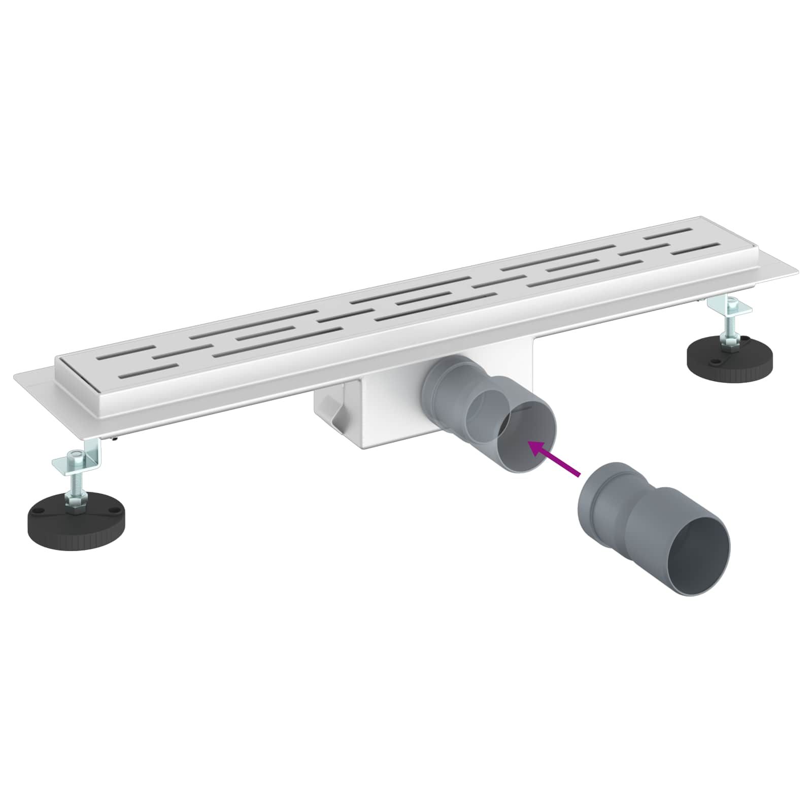 Suihkuviemäri Rivisuunnittelulla Hopea 50 Cm