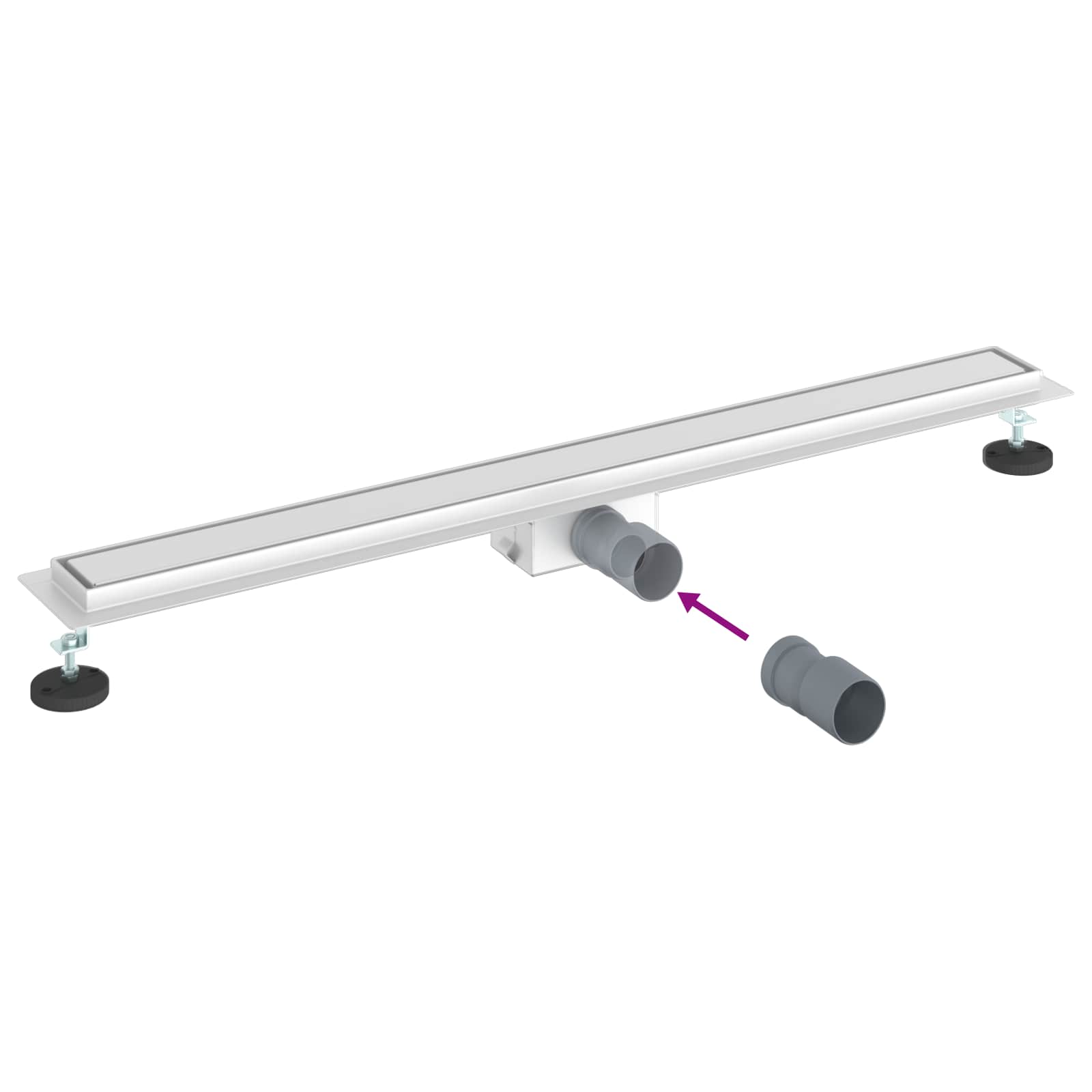2 In 1 Suihkuviemär Hopea 90 Cm Ruostumaton Teräs 304