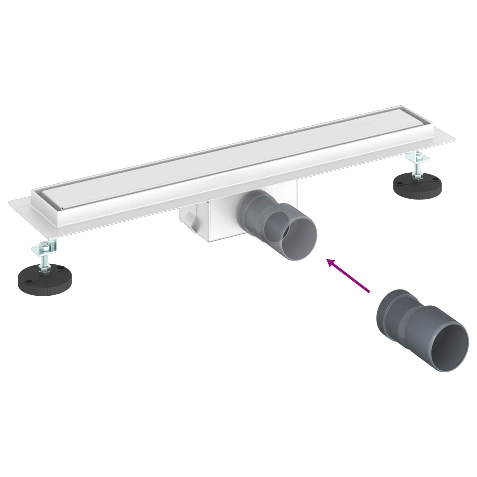 2 In 1 Suihkuviemär Hopea 60 Cm Ruostumaton Teräs 304