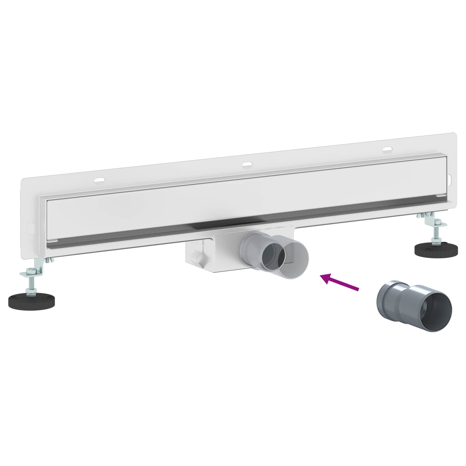 Seinään Asennettu Suihkuviemäri Hopea 60 Cm