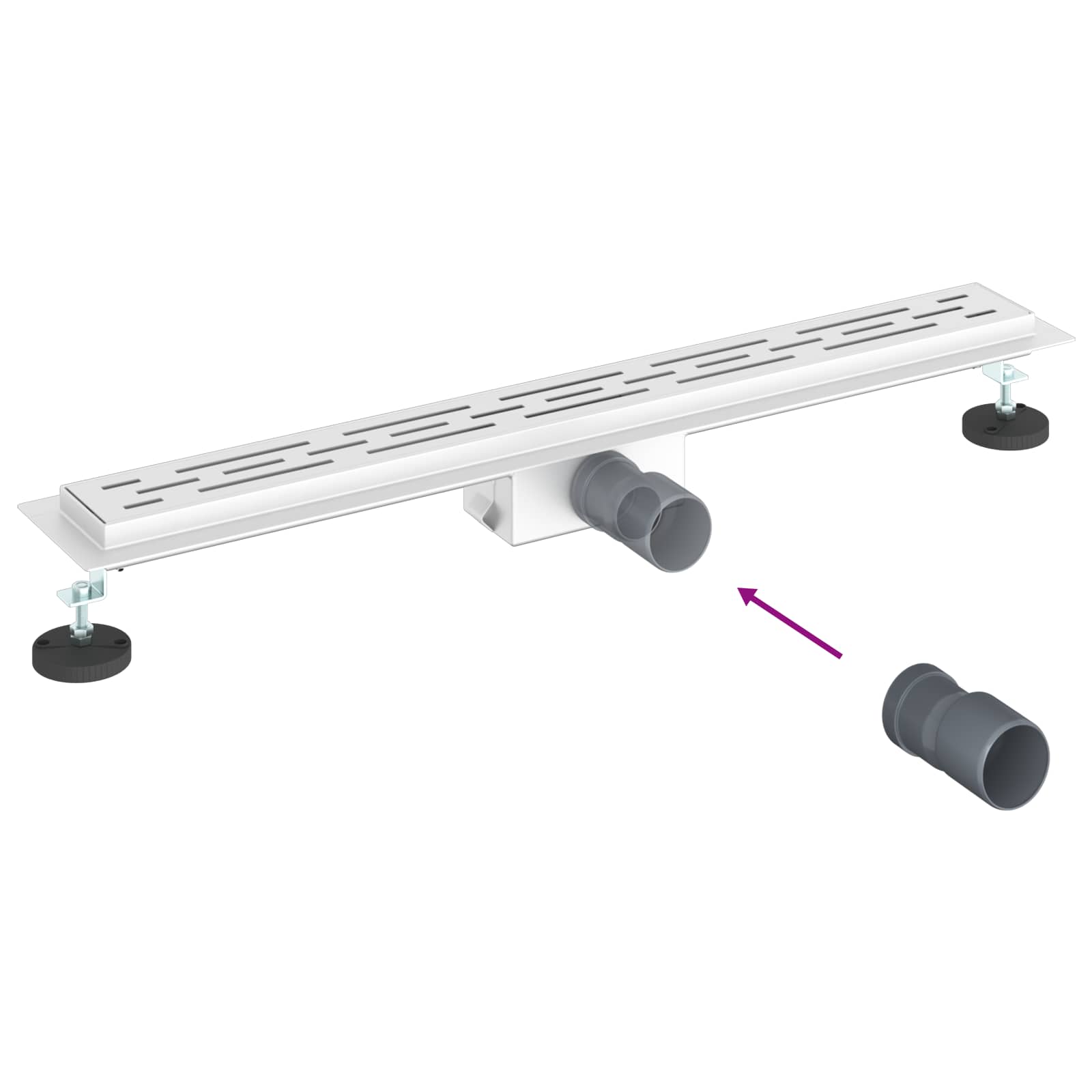 Suihkuviemäri Rivisuunnittelulla Hopea 80 Cm