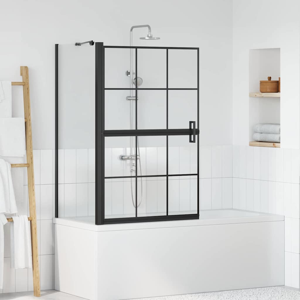 Kylpy Suihkuverho Musta Ja Läpinäkyvä 80 X 68 X 128 Cm