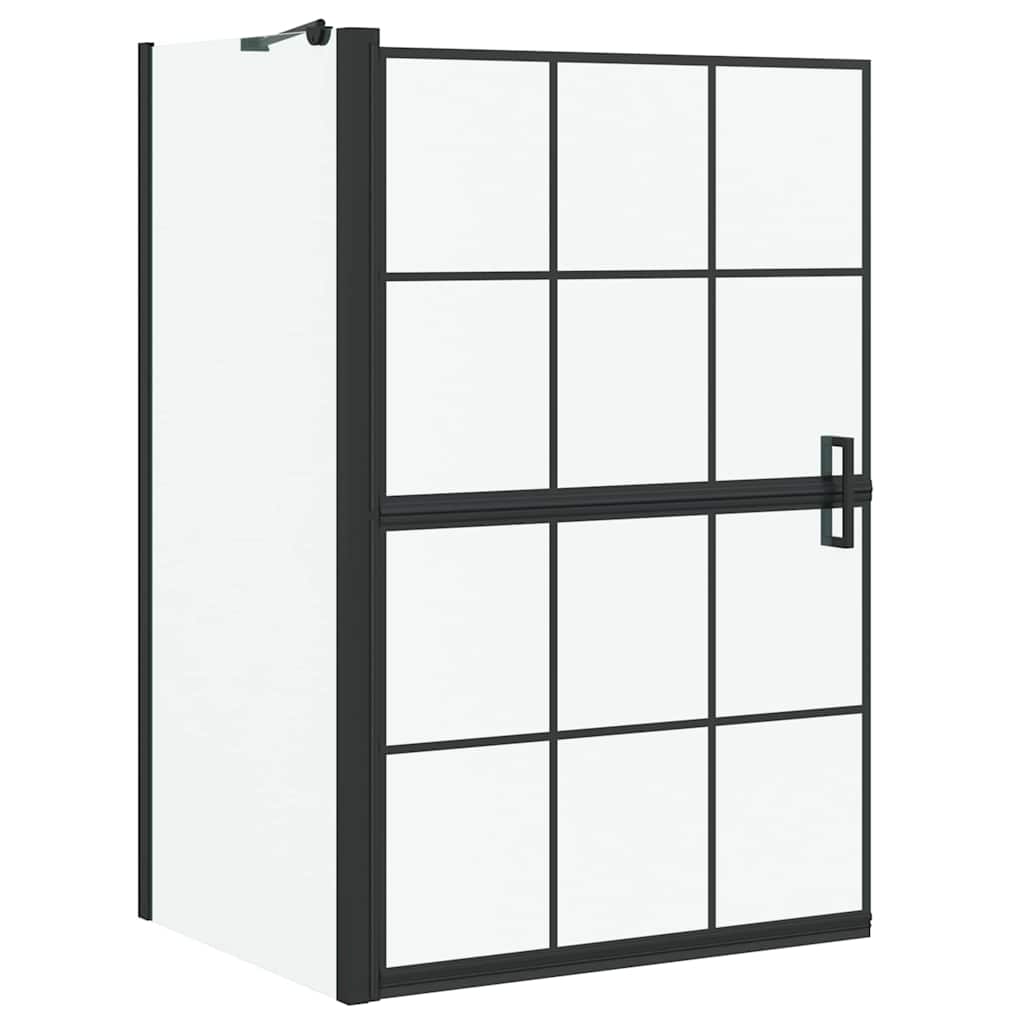 Kylpy Suihkuverho Musta Ja Läpinäkyvä 80 X 68 X 128 Cm