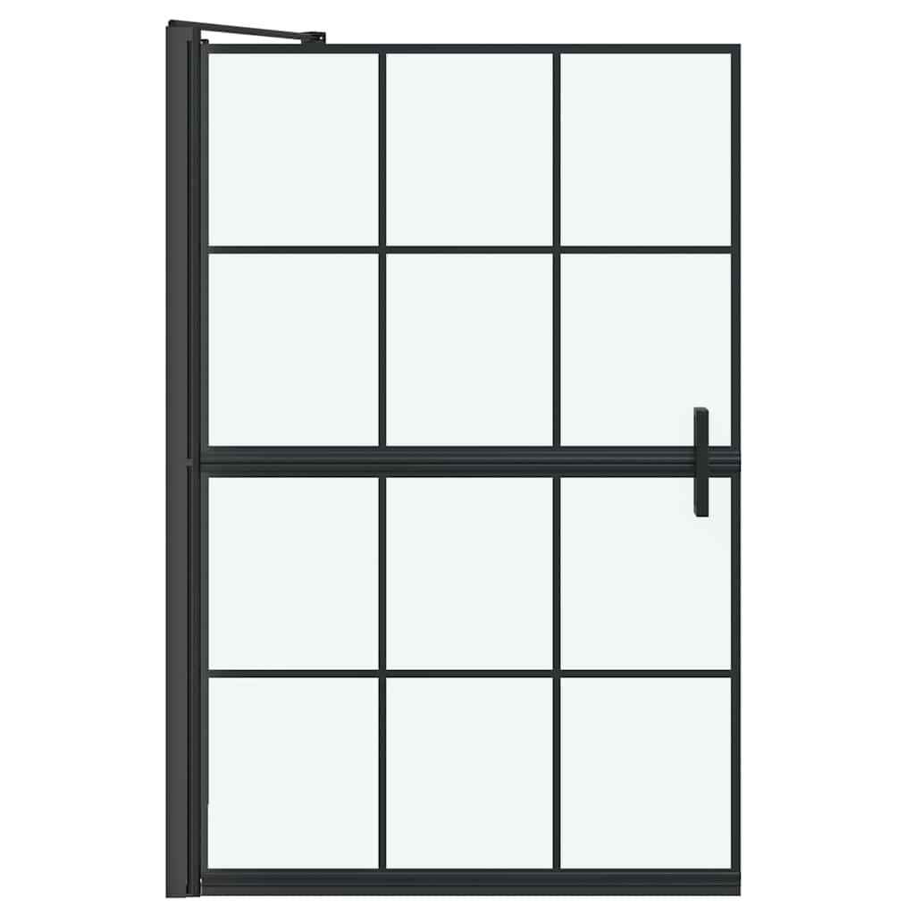 Kylpy Suihkuverho Musta Ja Läpinäkyvä 80 X 68 X 128 Cm