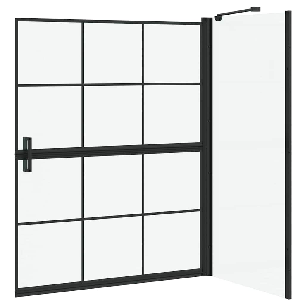 Kylpy Suihkuverho Musta Ja Läpinäkyvä 100 X 68 X 128 Cm
