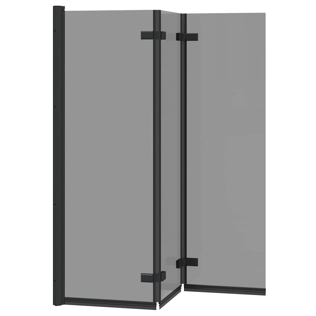 Suihkuseinä Musta 130 X 138 Cm Esg-Lasi Ja Alumiini