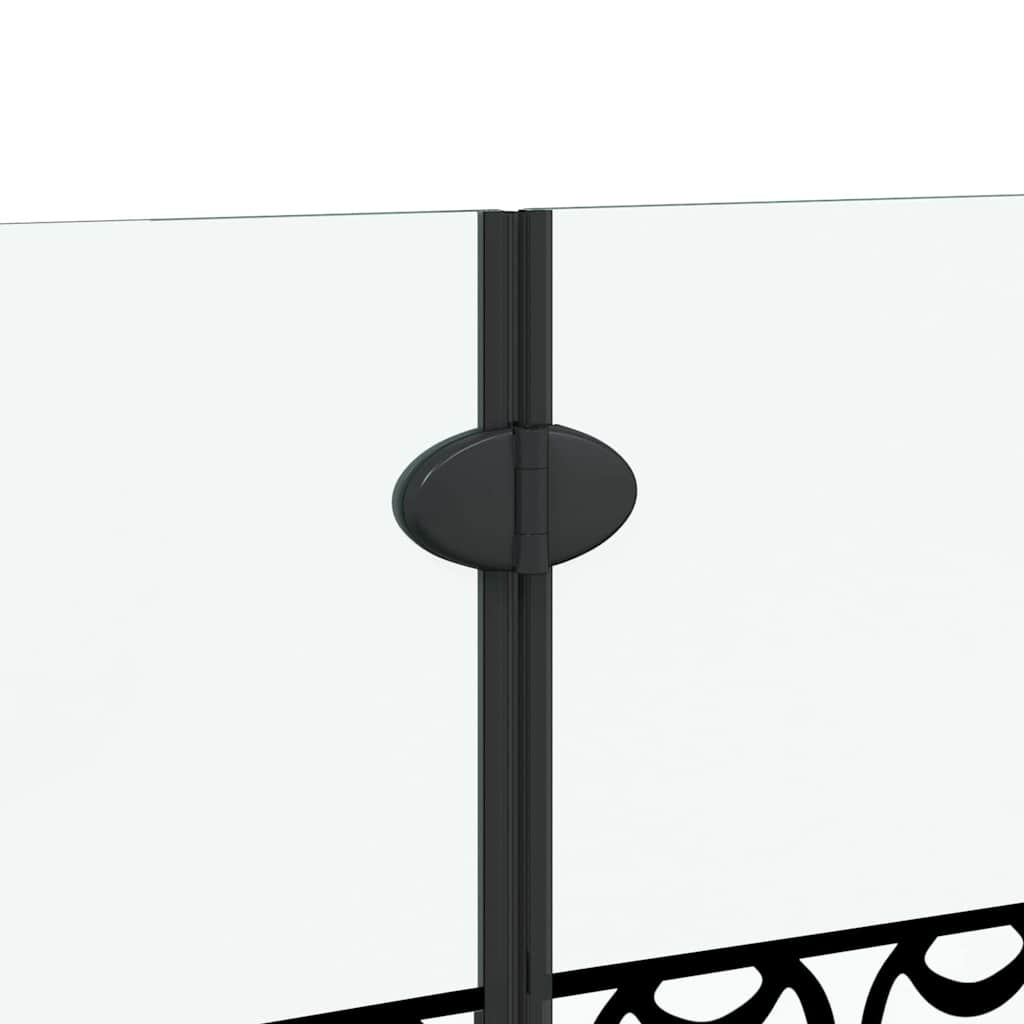 Suihkuseinä Musta Ja Läpinäkyvä 130 X 130 Cm Karkaistu Lasi