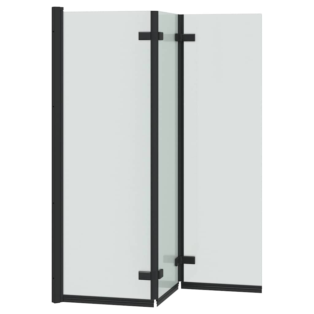 Suihkuseinä Musta 130 X 138 Cm Esg-Lasi Ja Alumiini