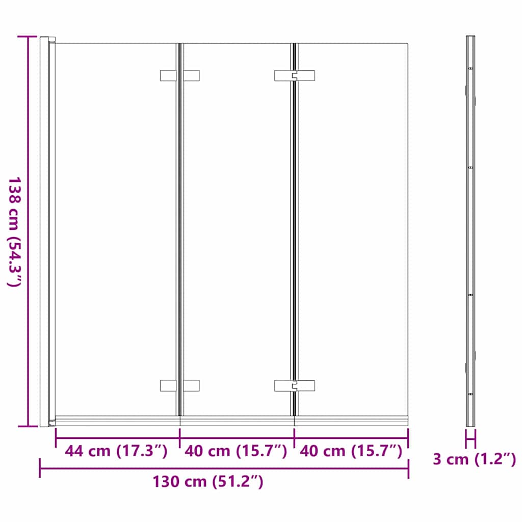 Suihkuseinä Musta 130 X 138 Cm Esg-Lasi Ja Alumiini