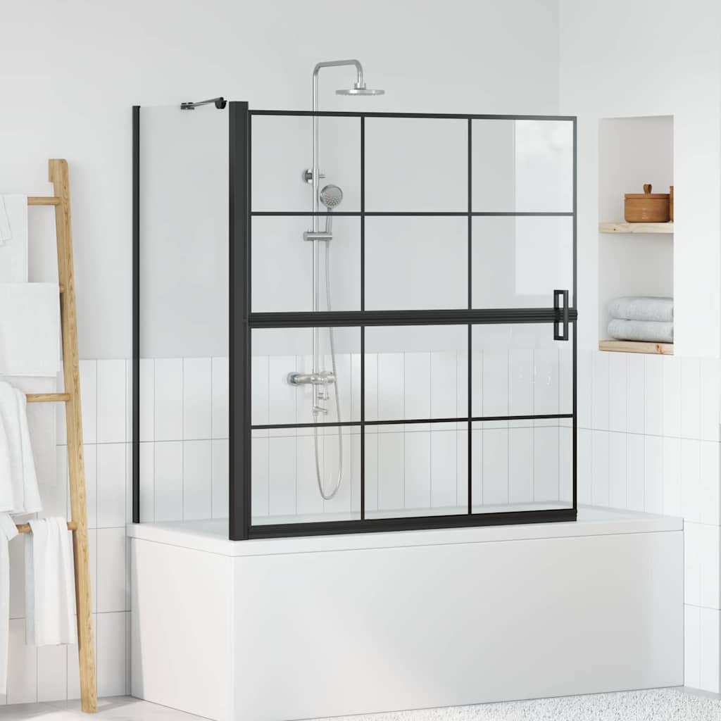 Kylpy Suihkuverho Musta Ja Läpinäkyvä 116 X 68 X 128 Cm