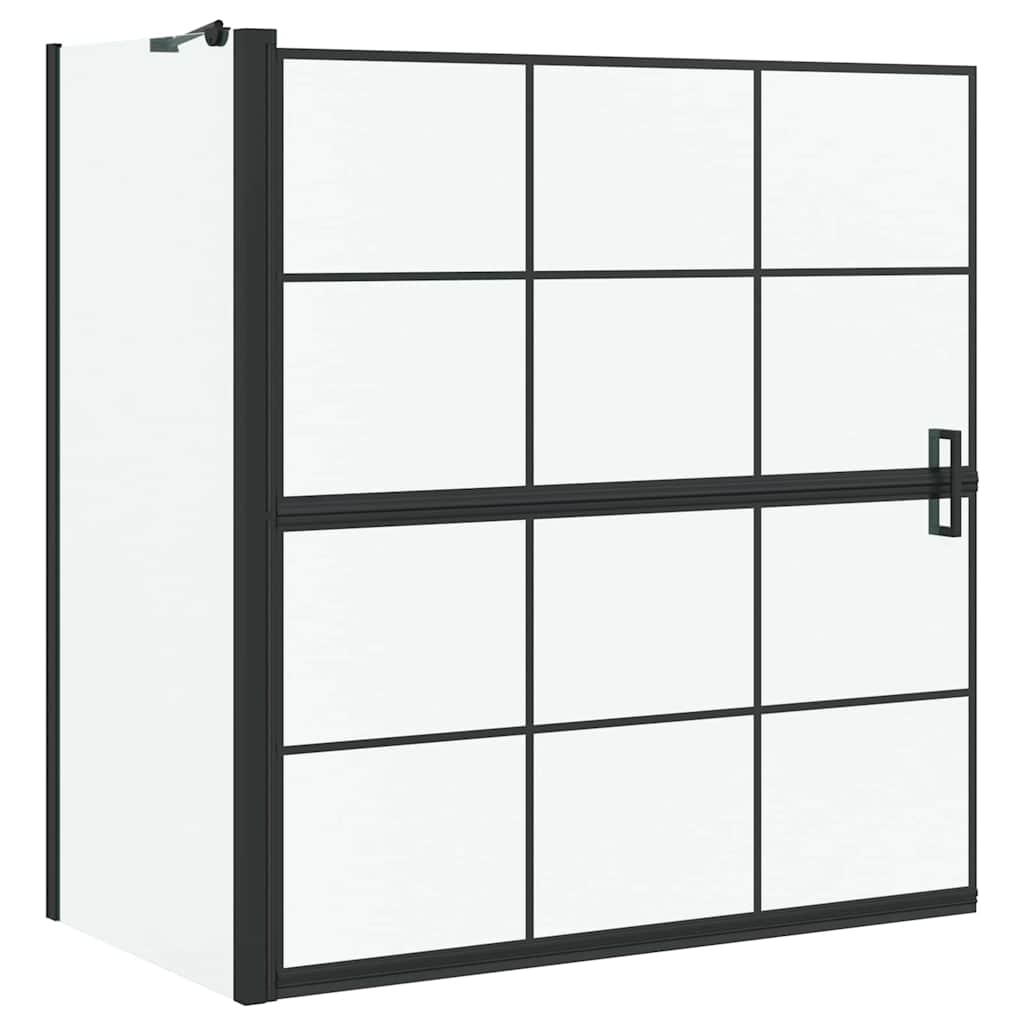 Kylpy Suihkuverho Musta Ja Läpinäkyvä 116 X 68 X 128 Cm