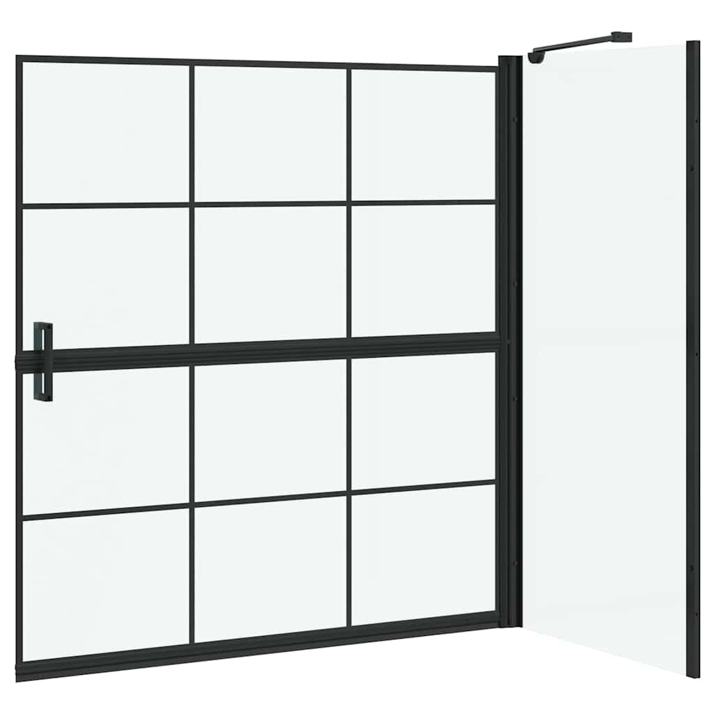 Kylpy Suihkuverho Musta Ja Läpinäkyvä 116 X 68 X 128 Cm