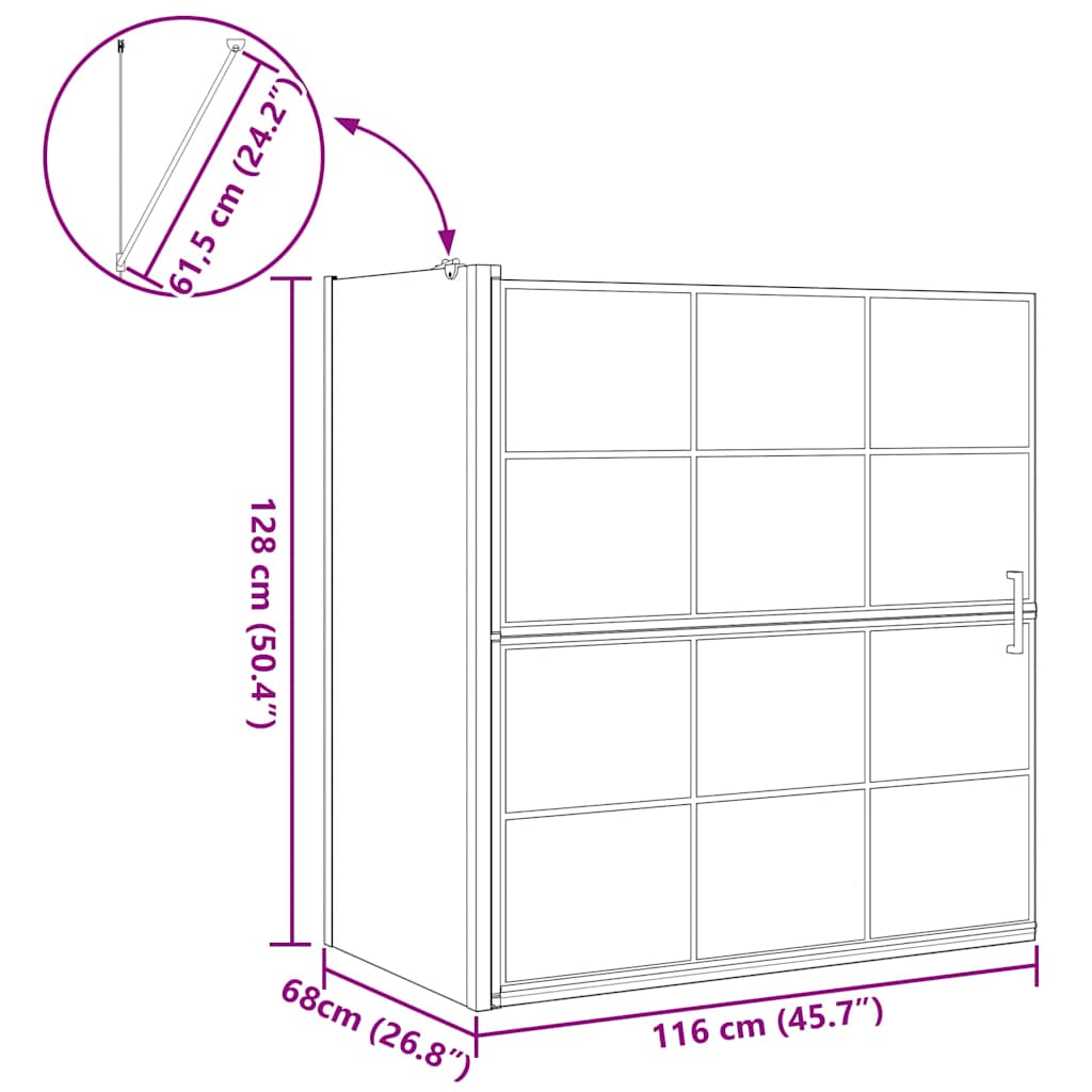 Kylpy Suihkuverho Musta Ja Läpinäkyvä 116 X 68 X 128 Cm