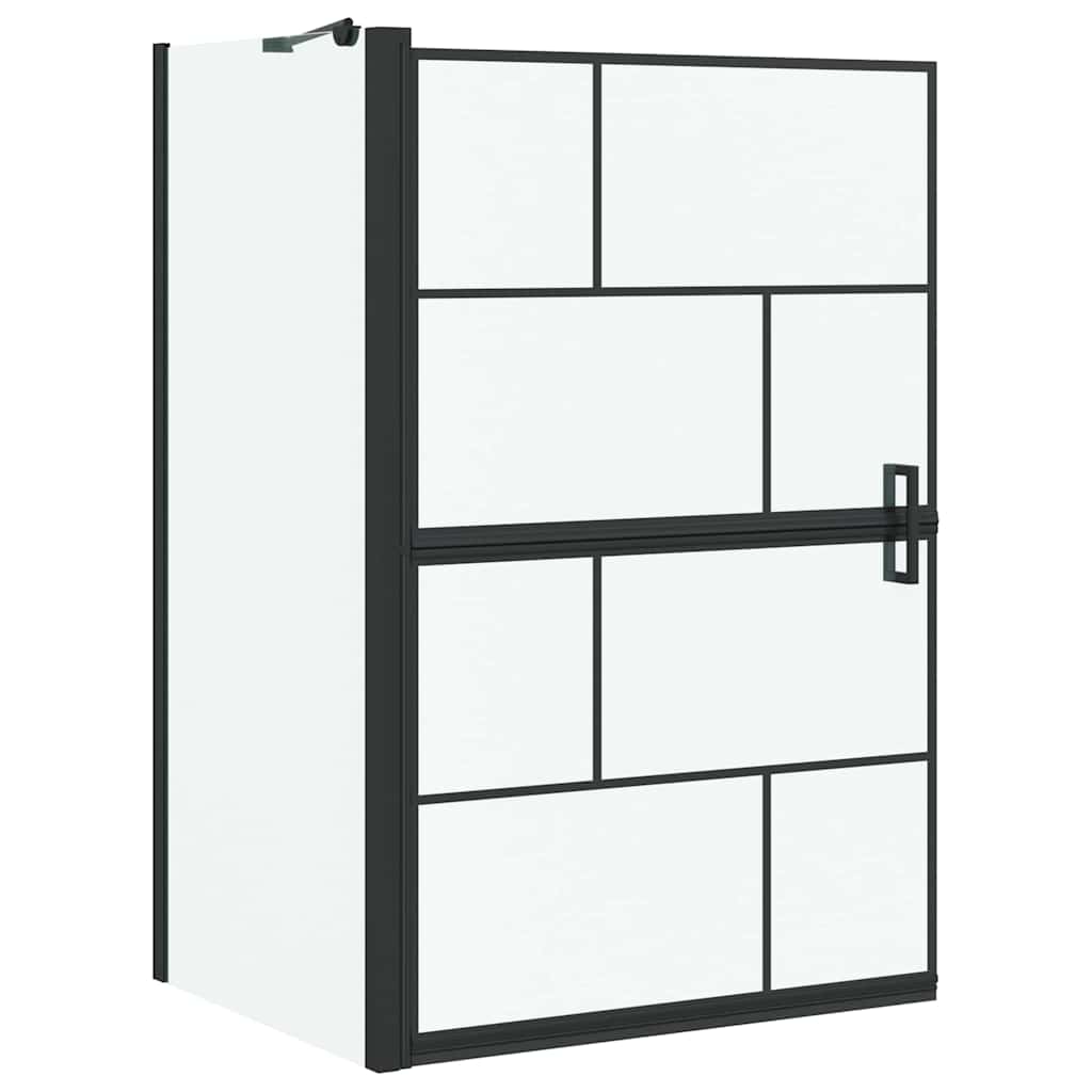 Kylpy Suihkuverho Musta Ja Läpinäkyvä 80 X 68 X 128 Cm
