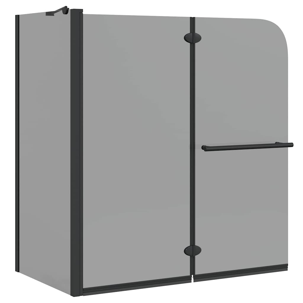 Bi-Folding Suihkusulku Tumma Läpinäkyvä 120 X 67 X 129 Cm