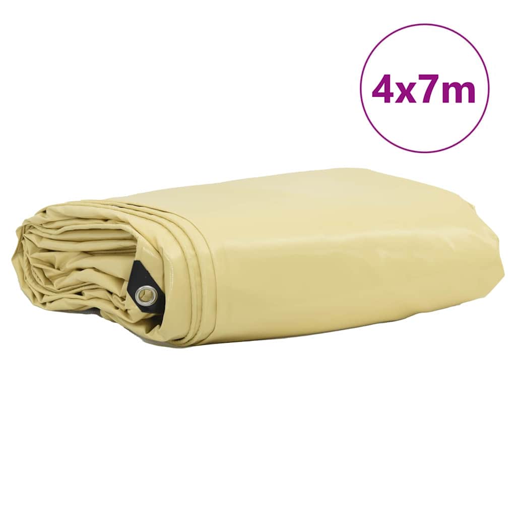 Pressu 650G / M² Beige 4 X 7 M Kangas Pvc-Pinnoitteella