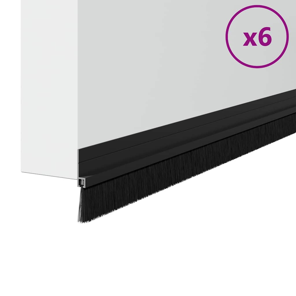 Itsekiinnittyvät Oven Harjatiivisteet 6 Pcs Musta 100 Cm