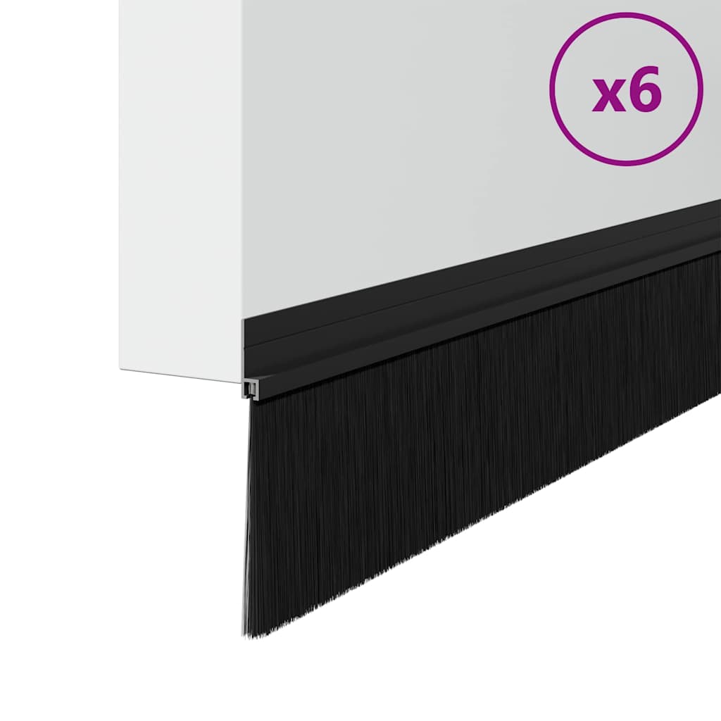 Itsekiinnittyvät Oven Harjatiivisteet 6 Pcs Musta 100 Cm