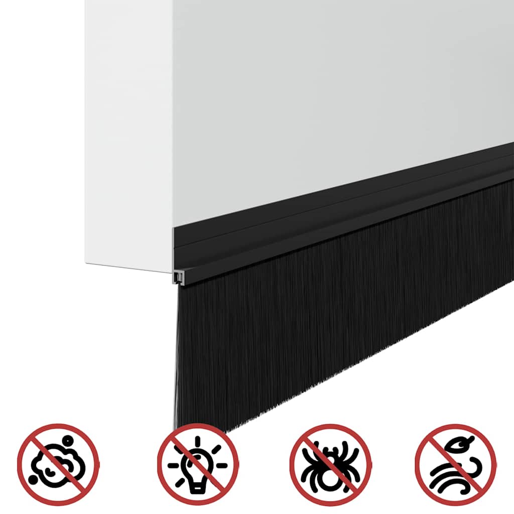 Itsekiinnittyvät Oven Harjatiivisteet 12 Pcs Musta 100 Cm
