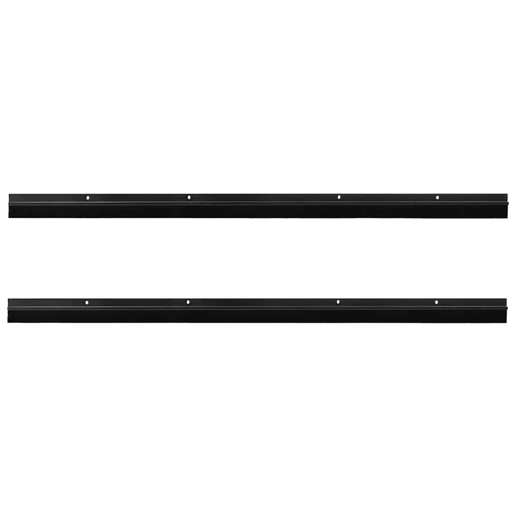 Kierteellinen Oven Harjasulku 2 Pcs Musta 100 Cm Alumiiniseos