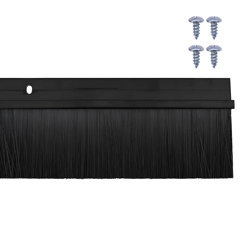 Kierteellinen Oven Harjasulku 2 Pcs Musta 100 Cm Alumiiniseos