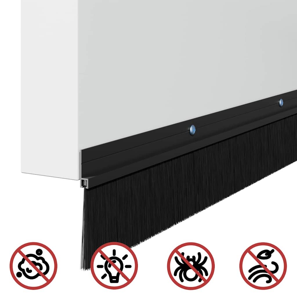 Kierteellinen Oven Harjasulku 2 Pcs Musta 100 Cm Alumiiniseos