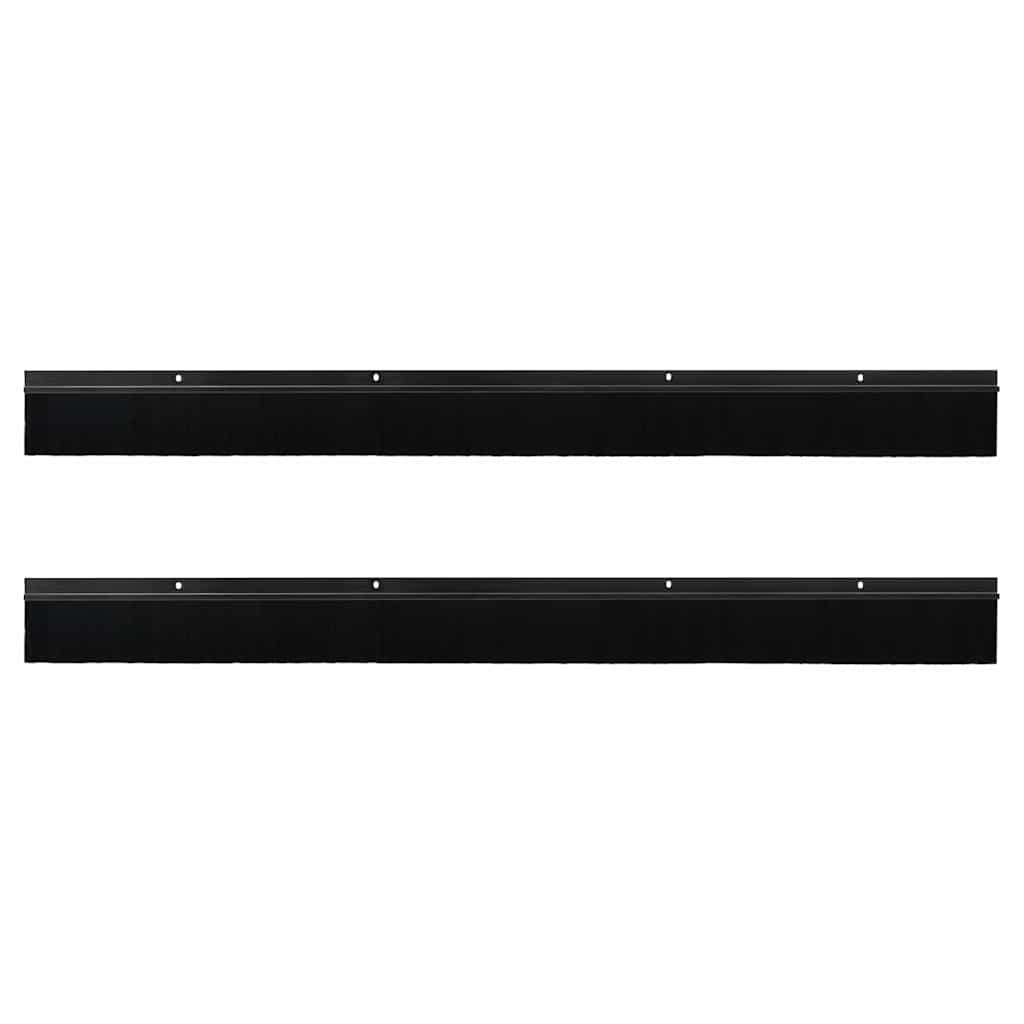 Kierteellinen Oven Harjasulku 2 Pcs Musta 100 Cm Alumiiniseos