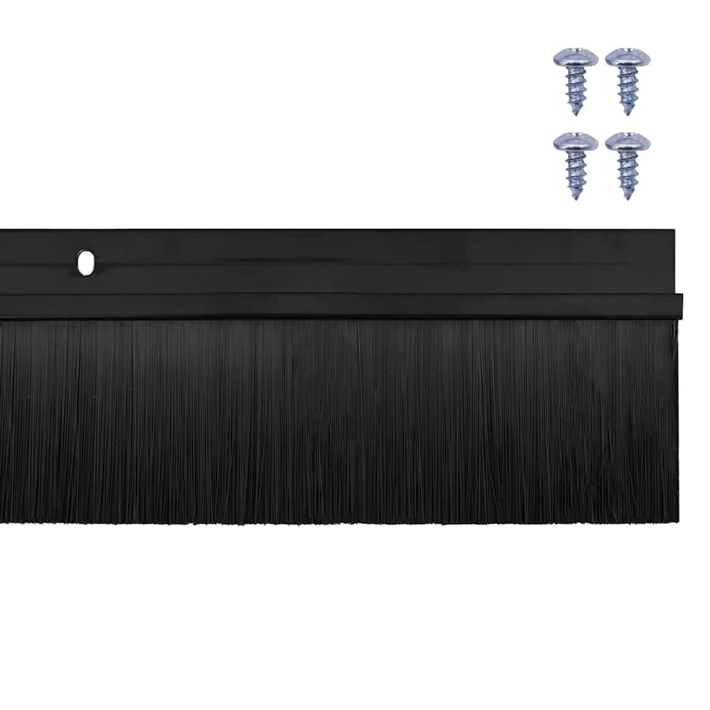 Kierteellinen Oven Harjasulku 6 Pcs Musta 100 Cm Alumiiniseos