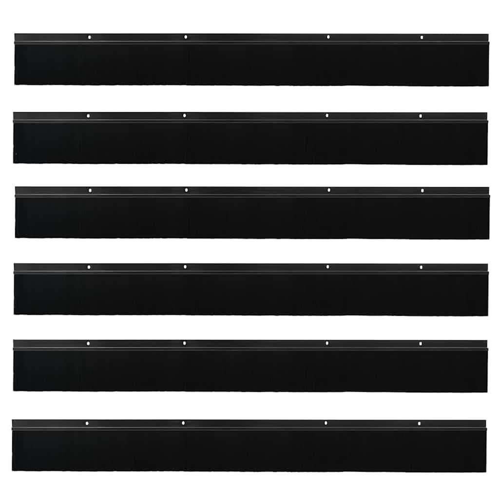 Kierteellinen Oven Harjasulku 6 Pcs Musta 100 Cm Alumiiniseos
