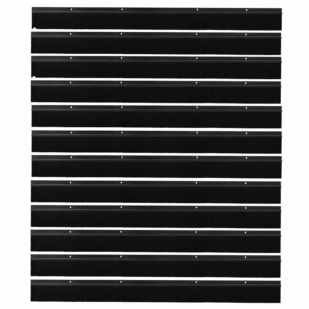 Kierteellinen Oven Harjasulku 12 Pcs Musta 100 Cm Alumiiniseos