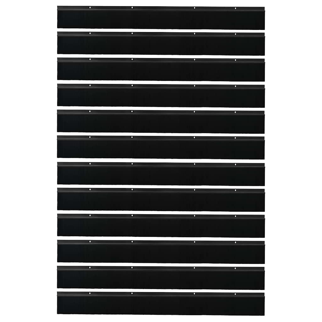 Kierteellinen Oven Harjasulku 12 Pcs Musta 100 Cm Alumiiniseos