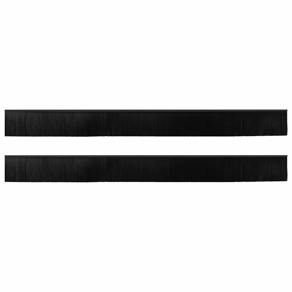 Kierteellinen Oven Harjasulku 2 Pcs Musta 100 Cm Alumiiniseos