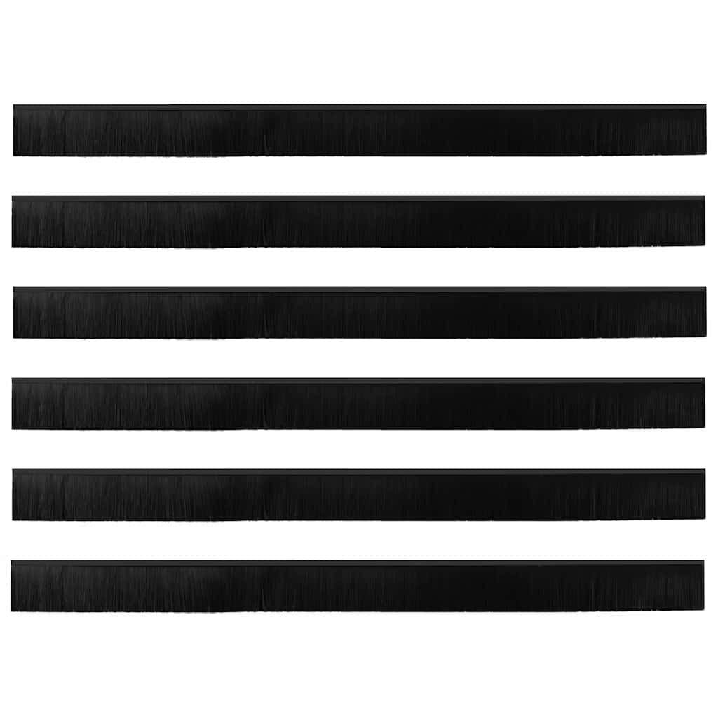 Kierteellinen Oven Harjasulku 6 Pcs Musta 100 Cm Alumiiniseos