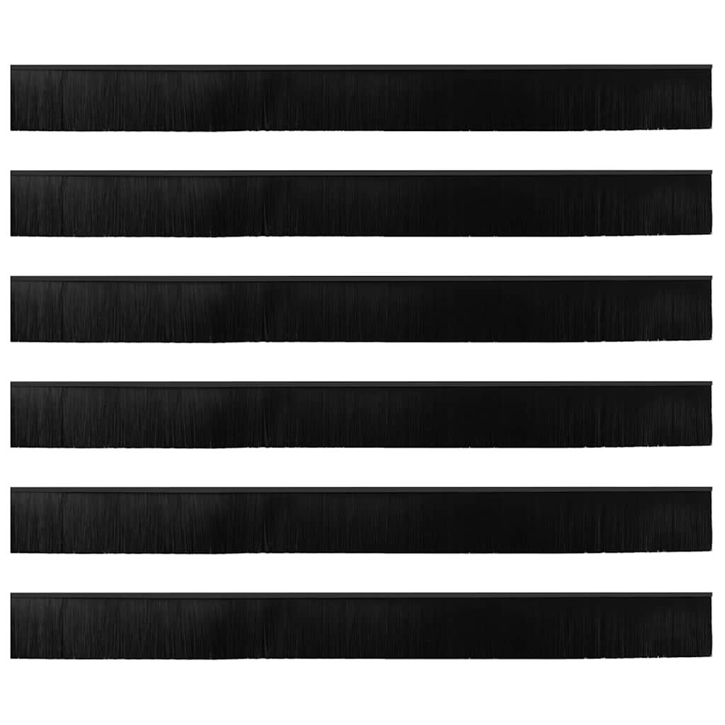 Kierteellinen Oven Harjasulku 6 Pcs Musta 100 Cm Alumiiniseos