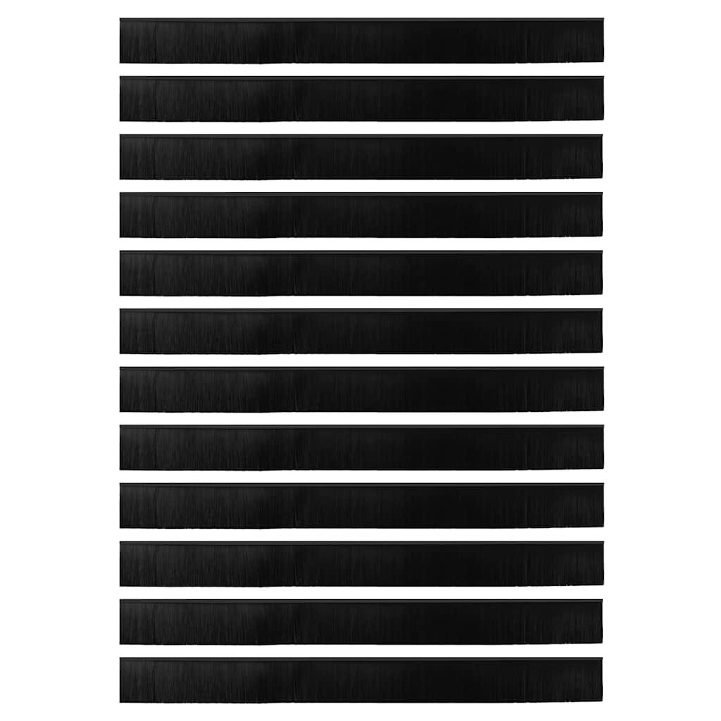 Kierteellinen Oven Harjasulku 12 Pcs Musta 100 Cm Alumiiniseos