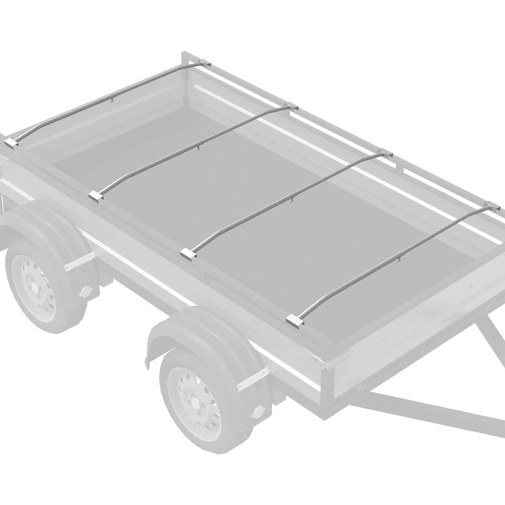 Tarvike Perävaunuille 4 Kpl Hopea 102-155 Cm Alumiini