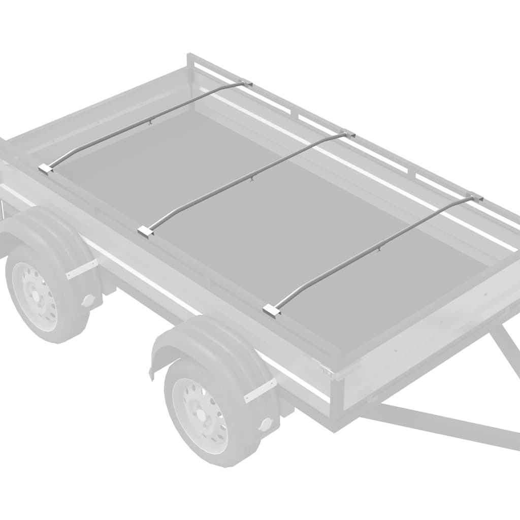 Tarvike Perävaunuille 3 Kpl Hopea 136-218 Cm Alumiini