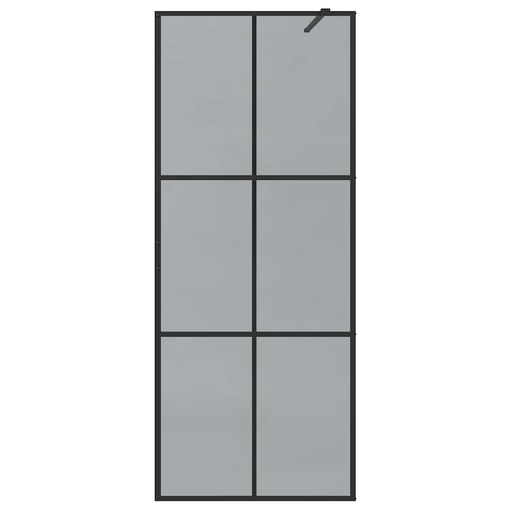 Kävelykylpyhuoneen Seinä Musta 80 X 195 Cm Karkaistu Lasi