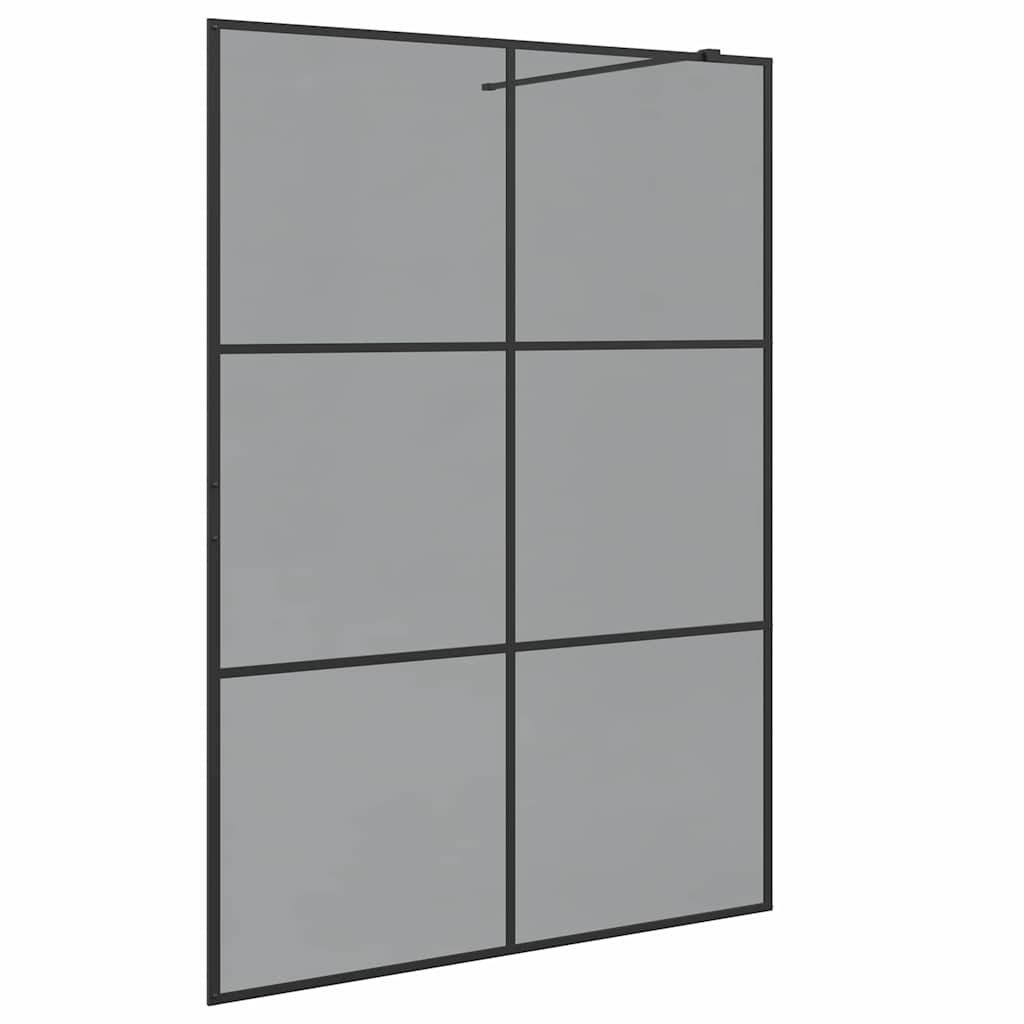 Kävelykylpyhuoneen Seinä Musta 140 X 195 Cm Karkaistu Lasi