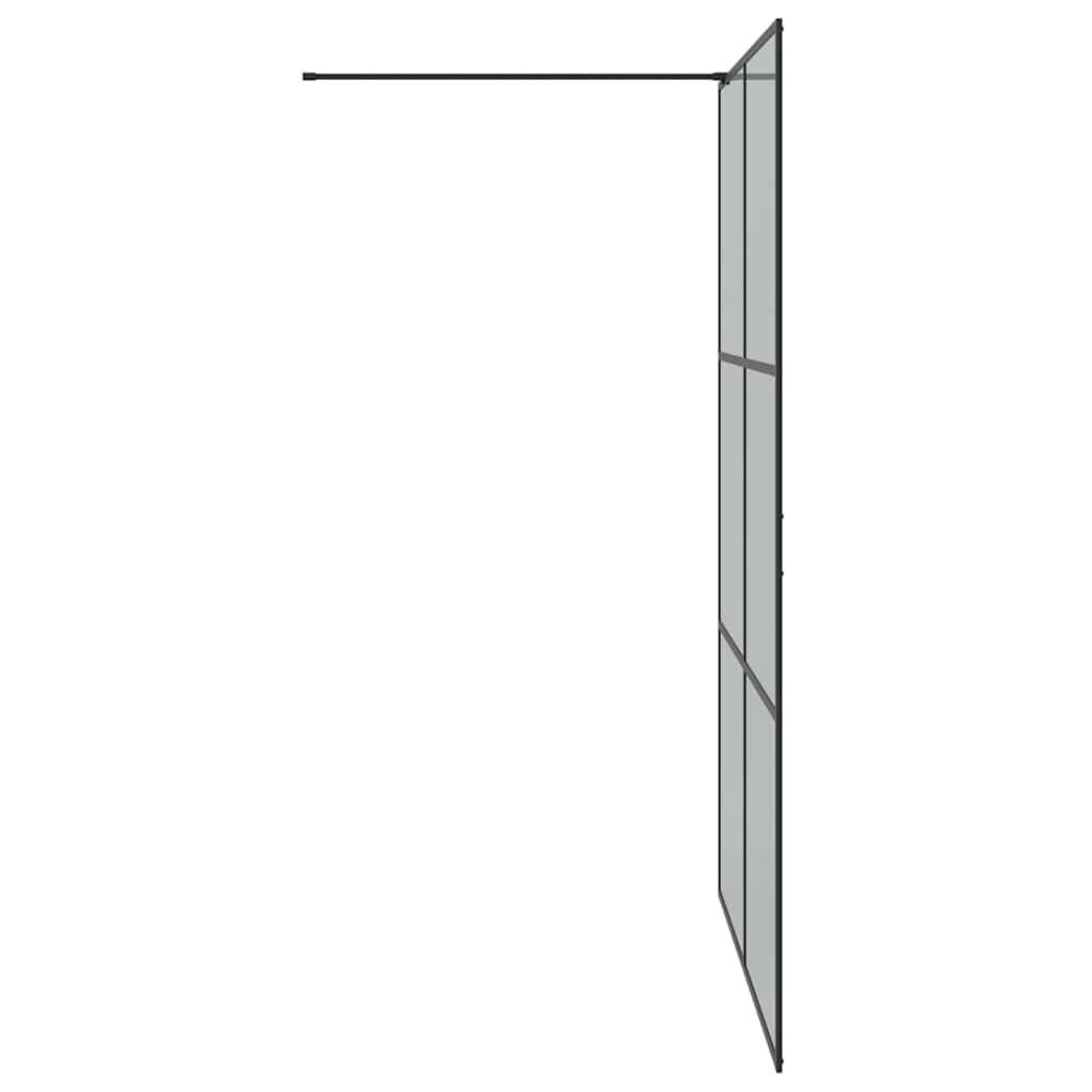Kävelykylpyhuoneen Seinä Musta 140 X 195 Cm Karkaistu Lasi