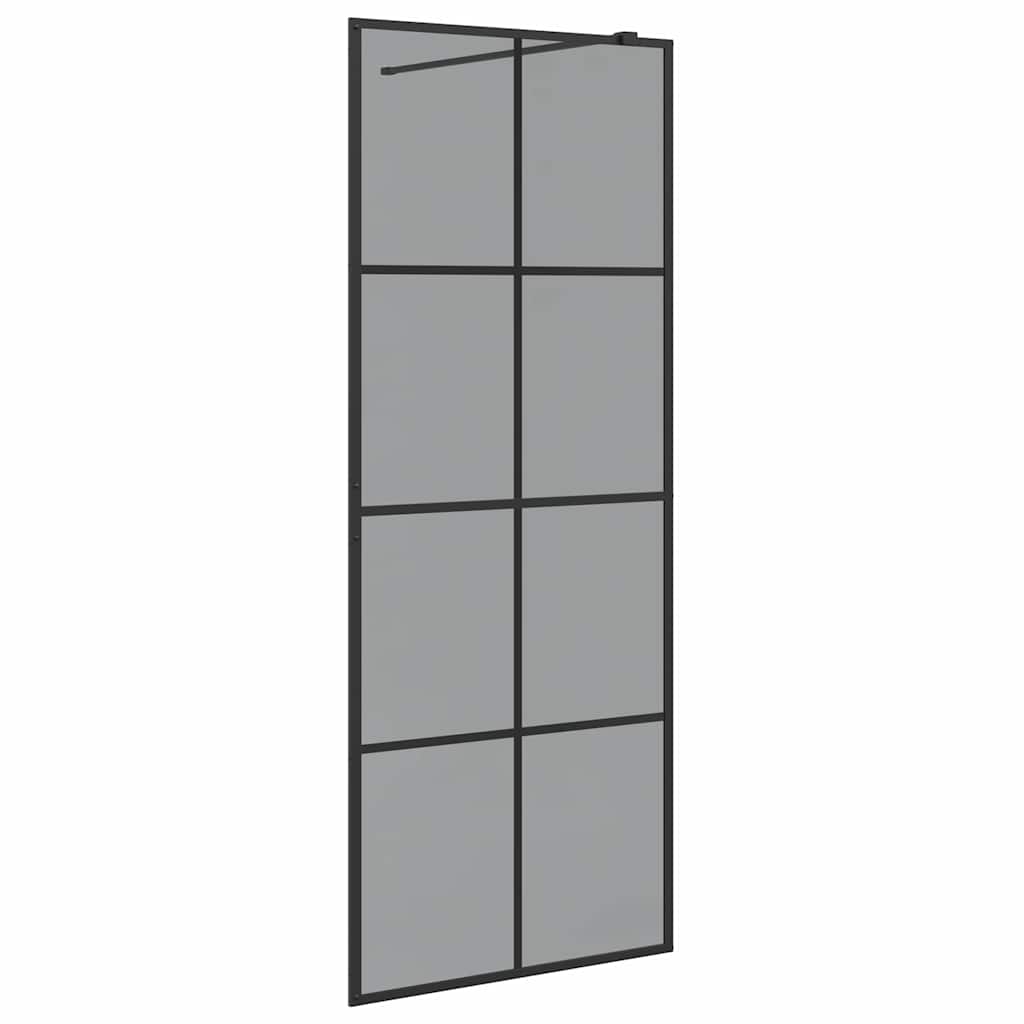 Kävelykylpyhuoneen Seinä Musta 80 X 195 Cm Karkaistu Lasi