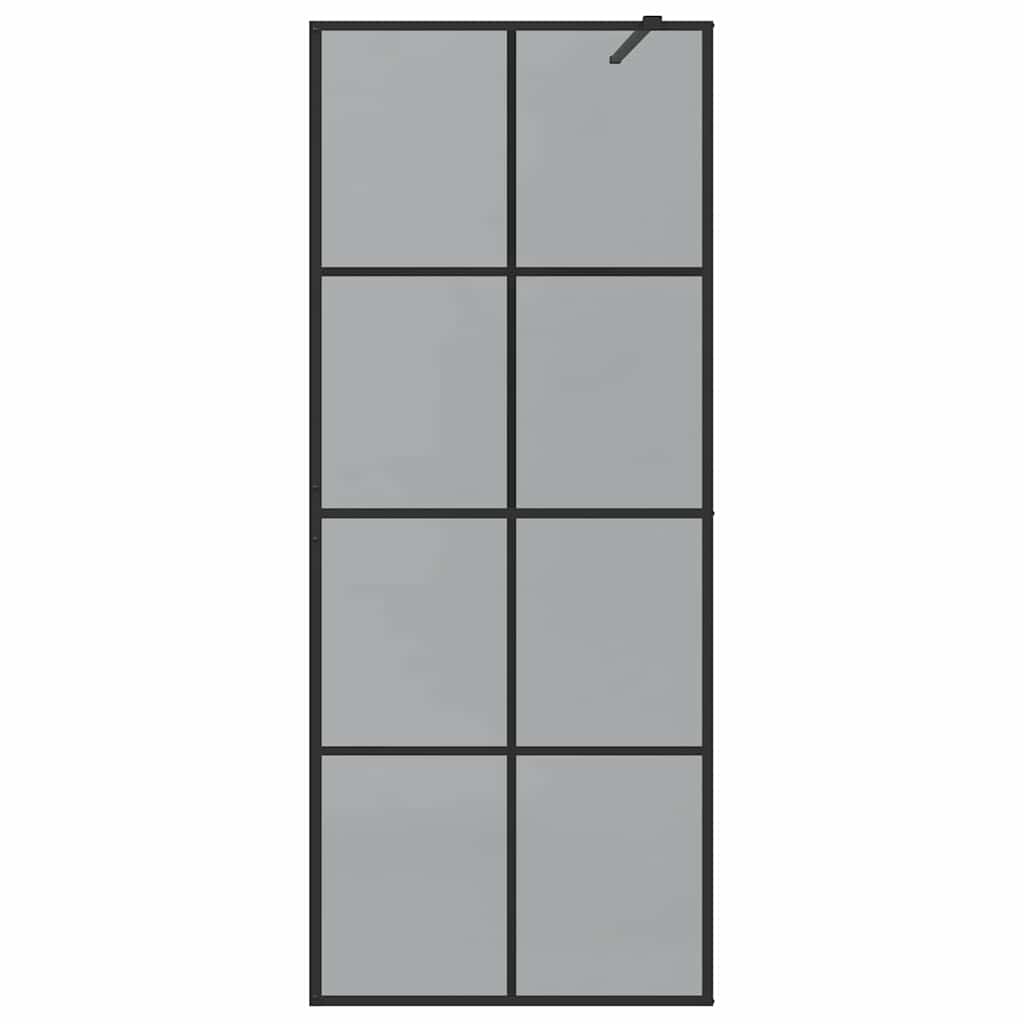 Kävelykylpyhuoneen Seinä Musta 80 X 195 Cm Karkaistu Lasi