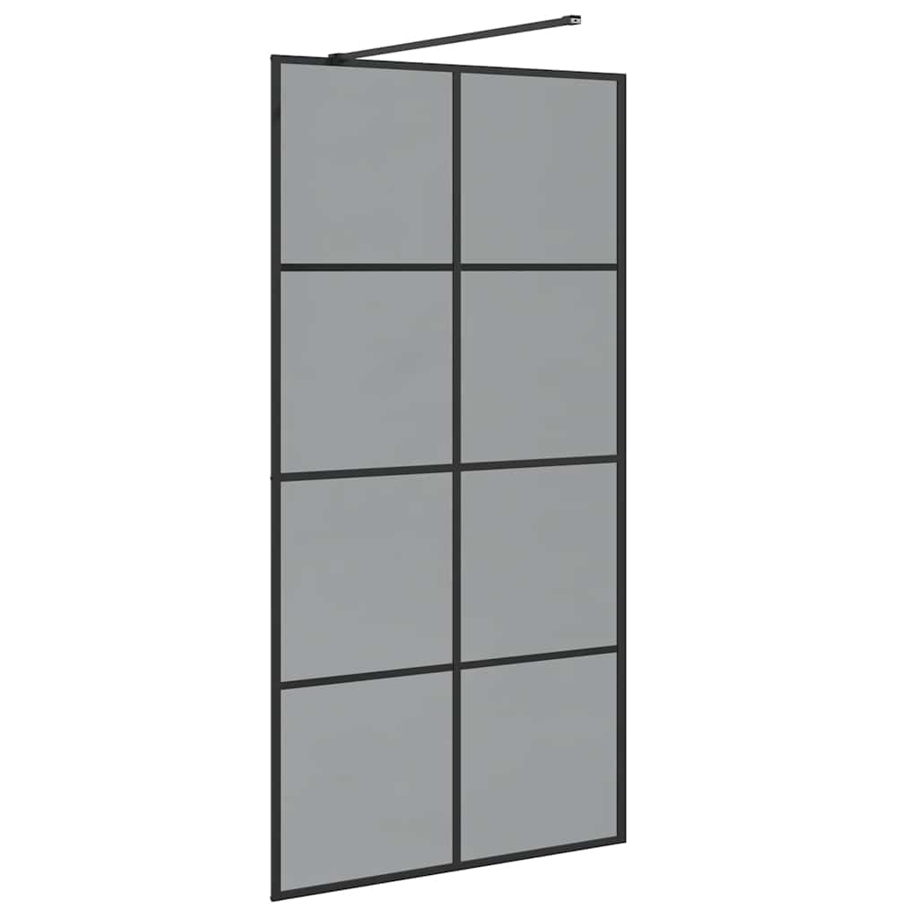 Kävelykylpyhuoneen Seinä Musta 100 X 195 Cm Karkaistu Lasi