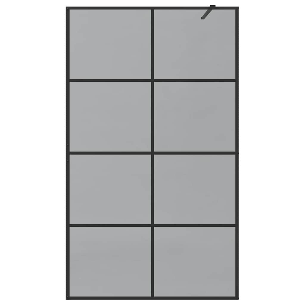 Kävelykylpyhuoneen Seinä Musta 115 X 195 Cm Karkaistu Lasi